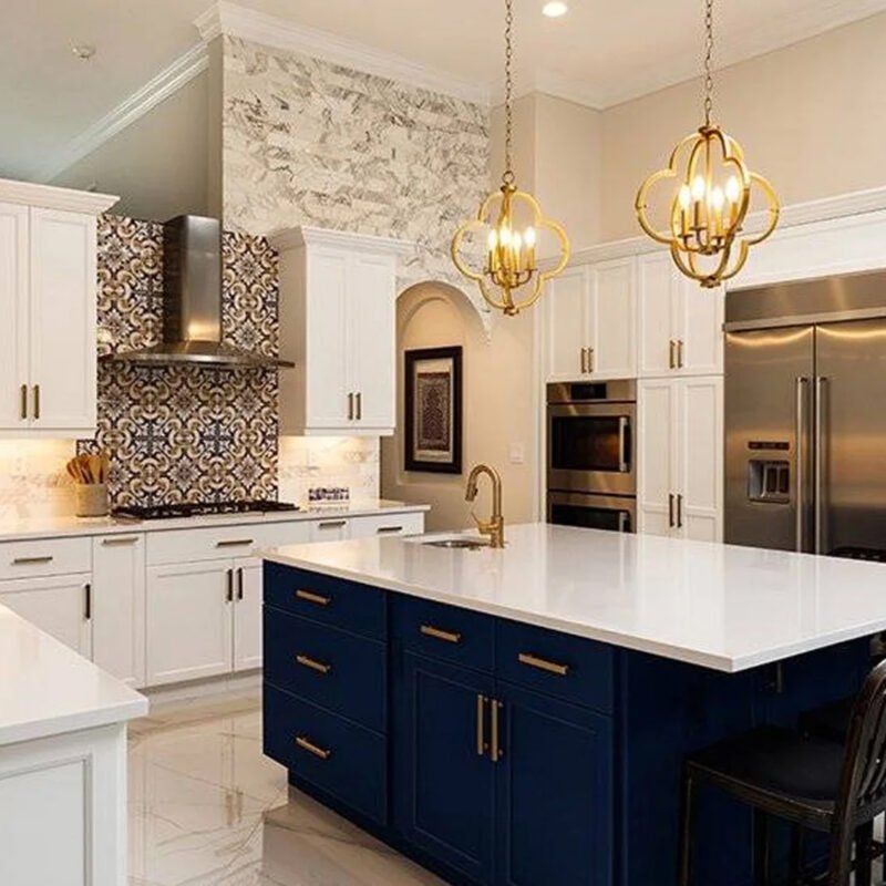 Imperial Blue U-Shaped Modular Kitchen