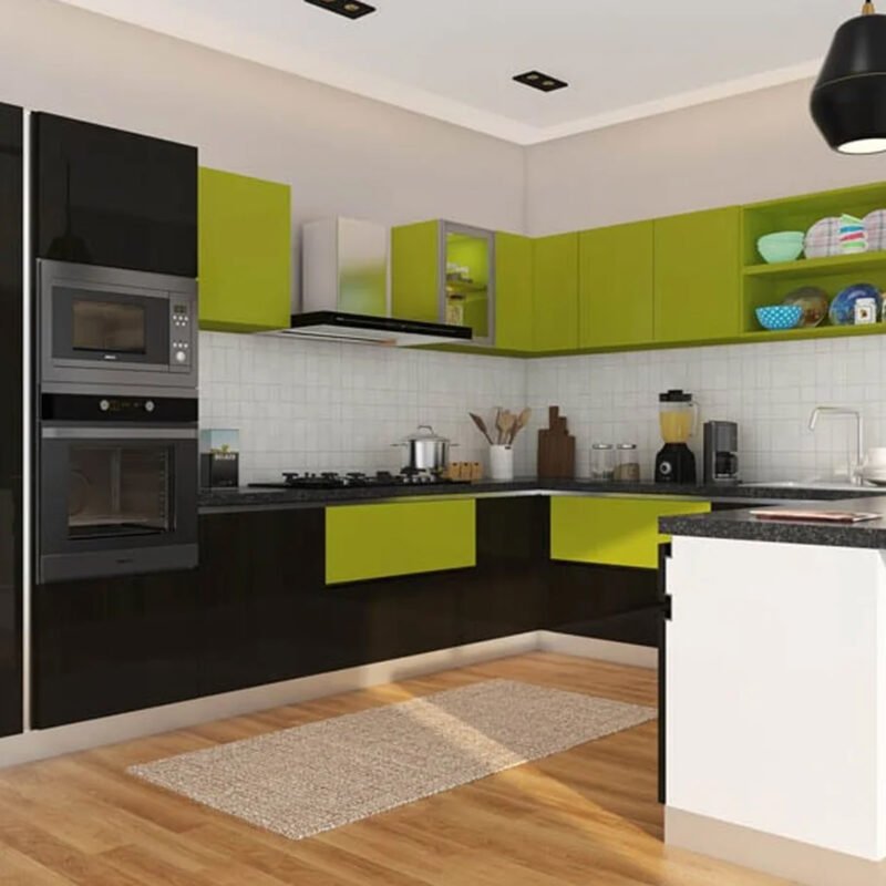 Dark Envy U-Shaped Modular Kitchen