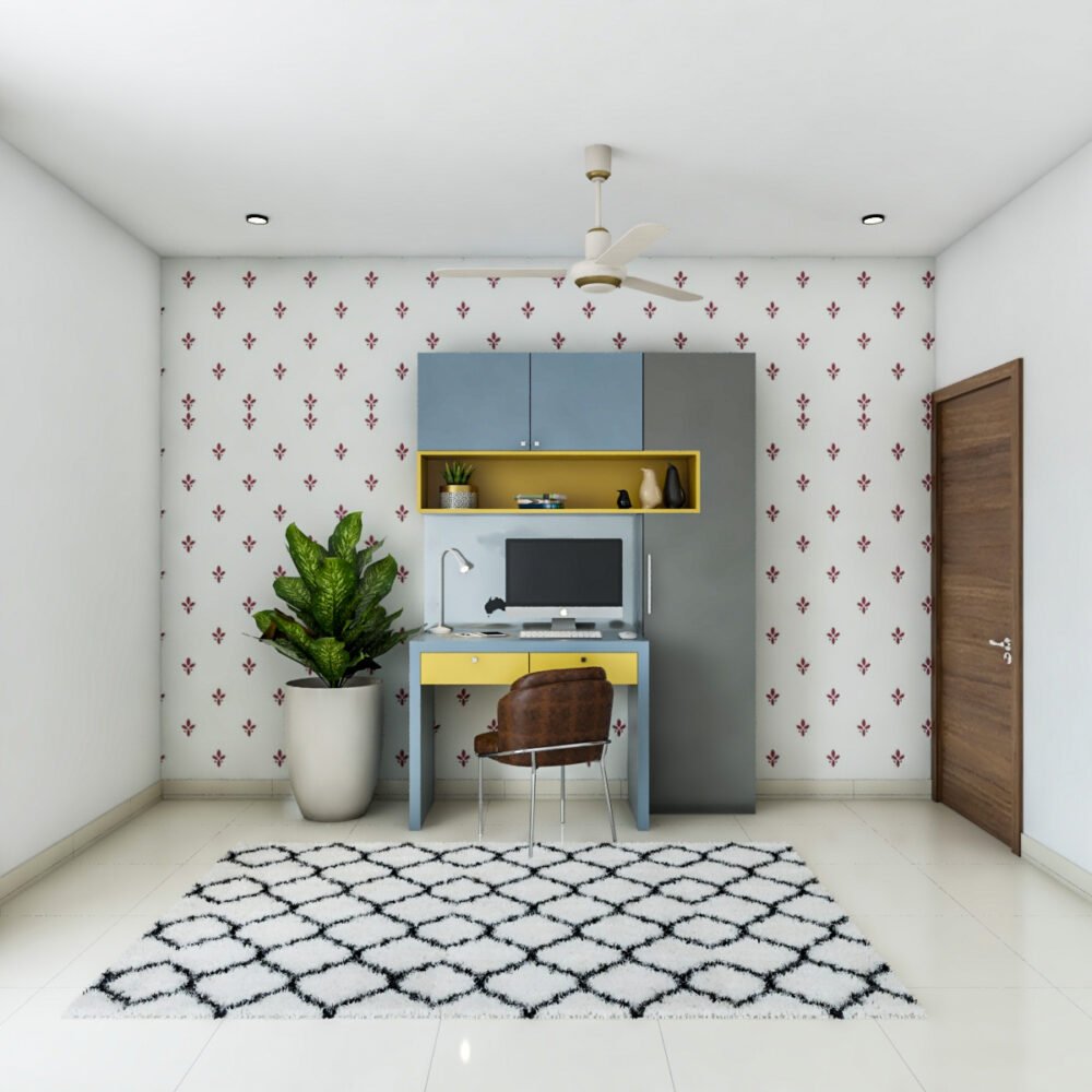 Modern Study Room Design With Silver Frost And Dove Grey Unit