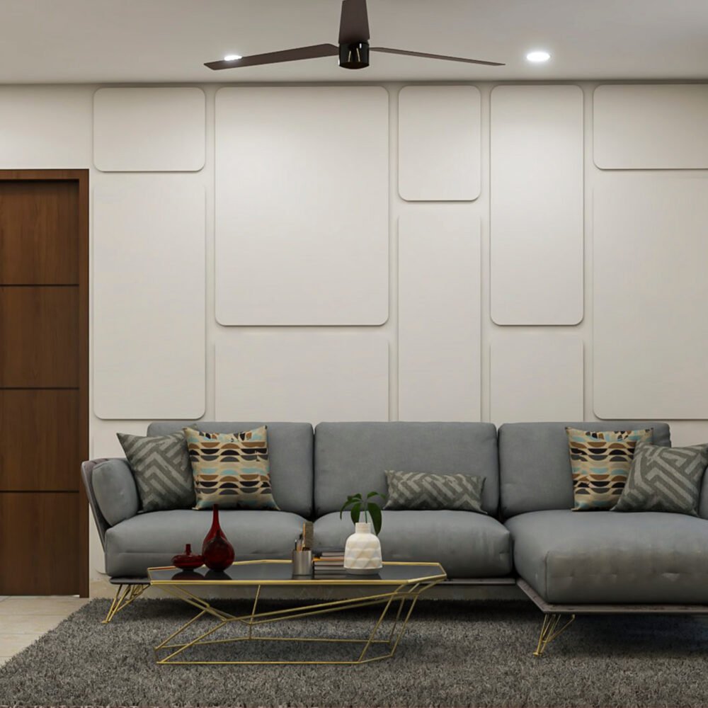Modern Cream Wall Paneling Wall Design for Living Room