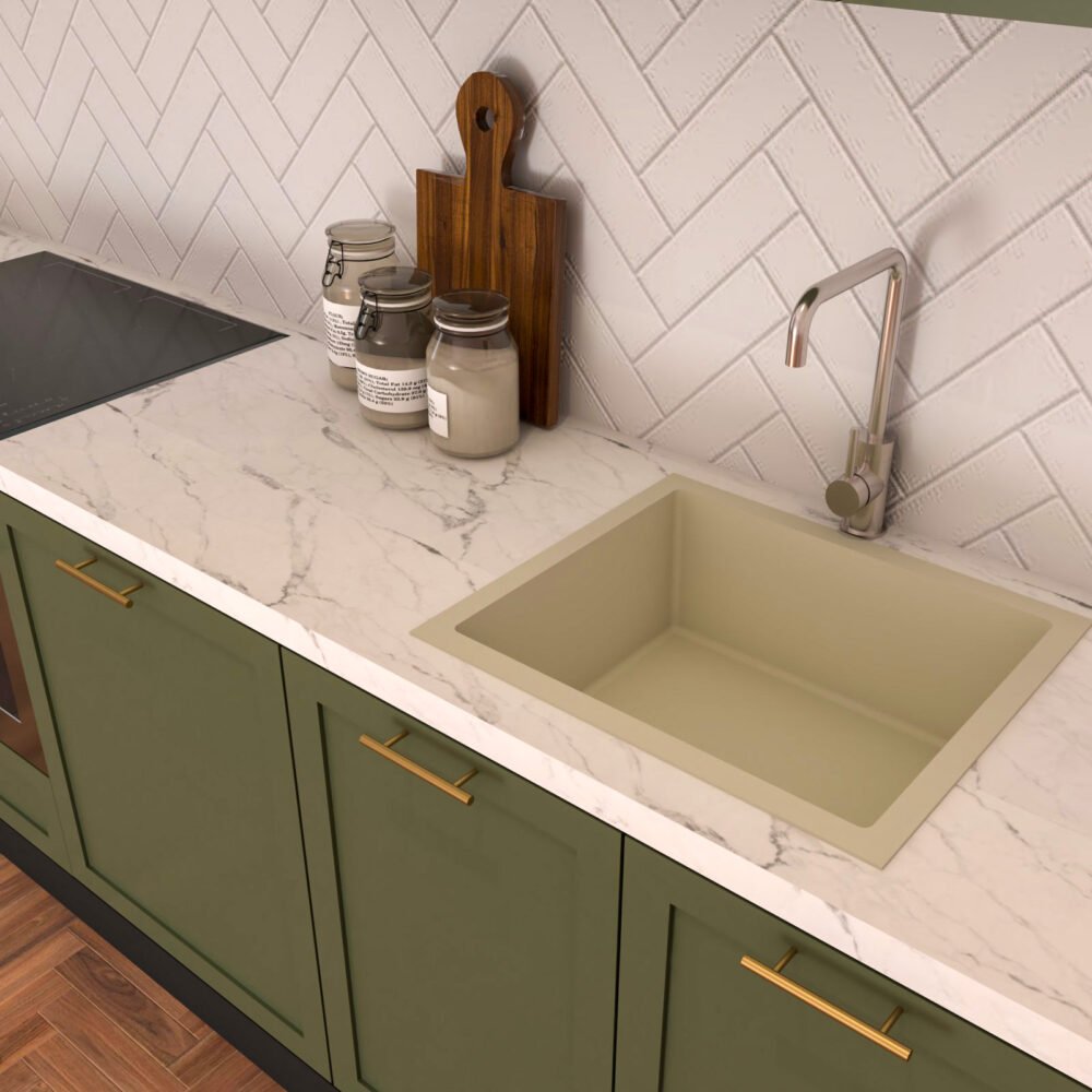 Top Mount Single Bowl Quartz Kitchen Sink Design
