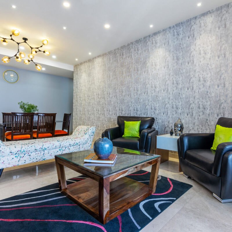 3 BHK Modern Interior Design with Well Designed Wardrobes and Flooring