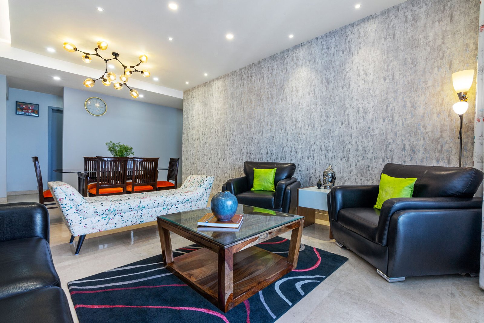 3 BHK Modern Interior Design with Well Designed Wardrobes and Flooring