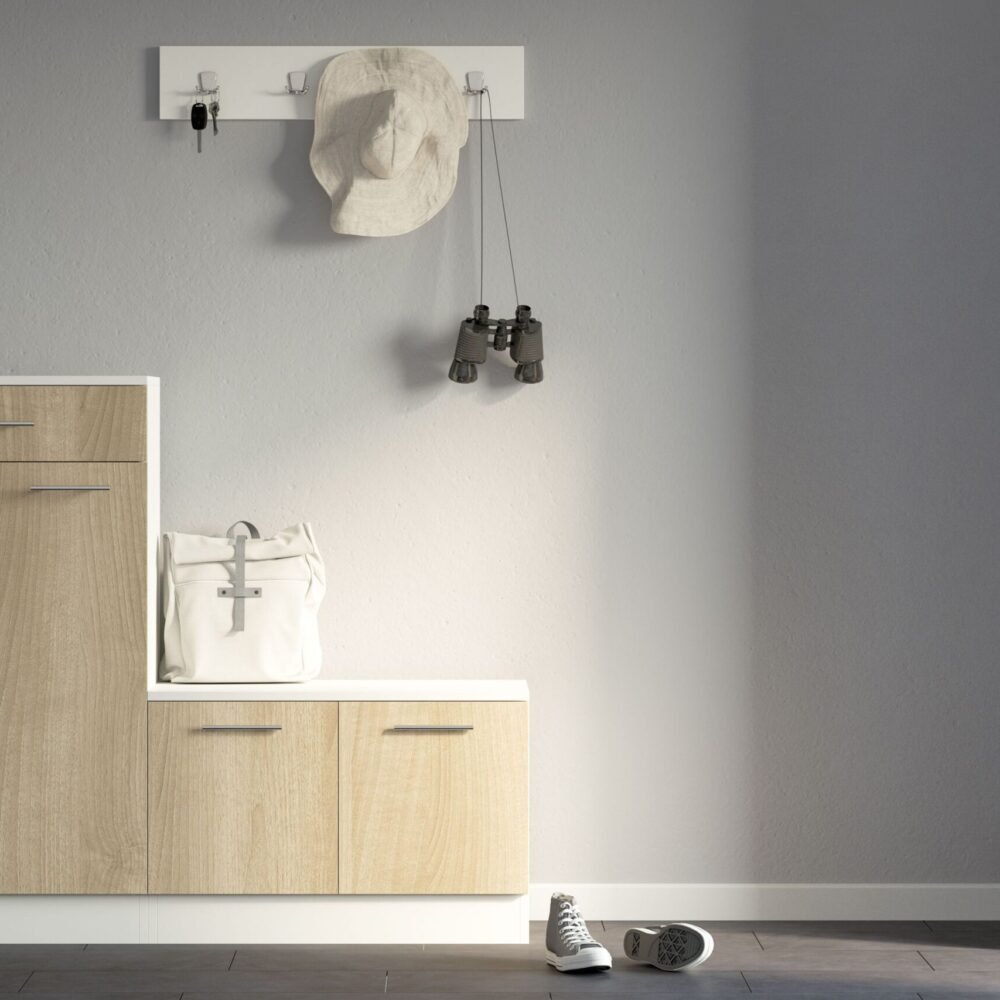 Walnut and White Contemporary Foyer Design