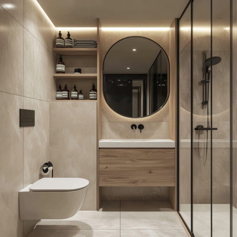 Matte Ceramic Tile Design with Solid Pattern for Bathroom