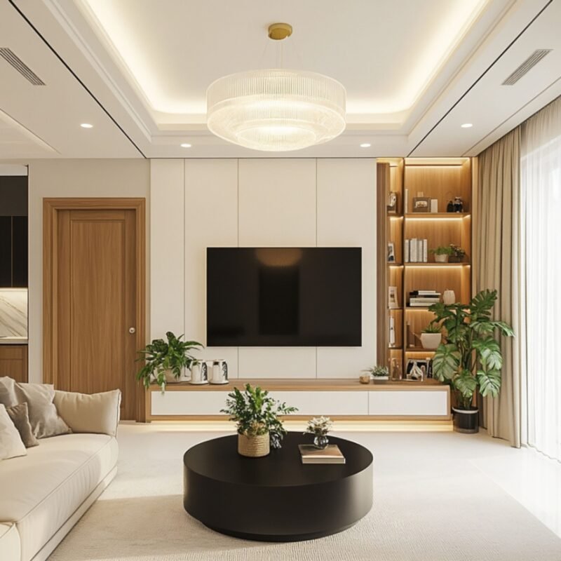 Gypsum False Ceiling Design with Cove Light for Modern Spaces