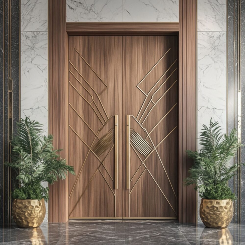 Oversized Modern Main Door Design in Matte Finish