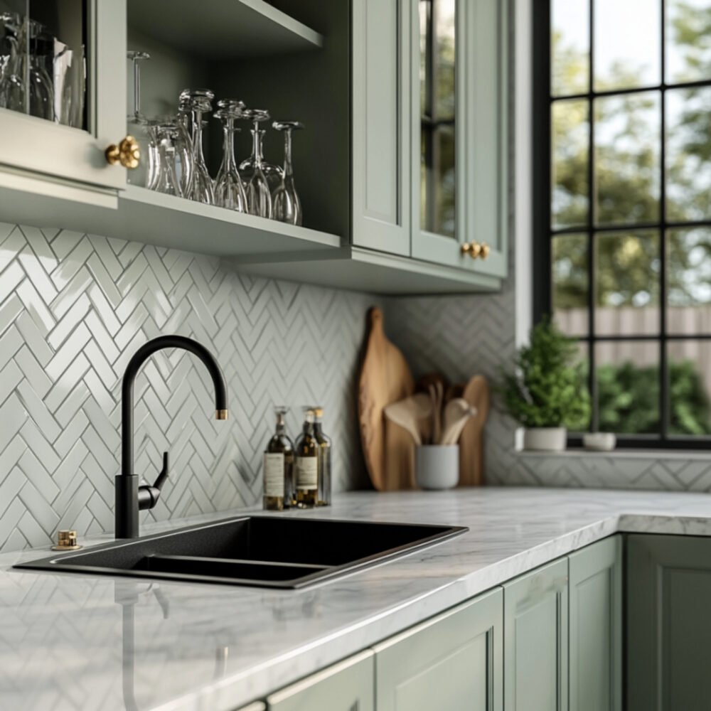 Black Matte Double Bowl Flush Mount Kitchen Sink Design