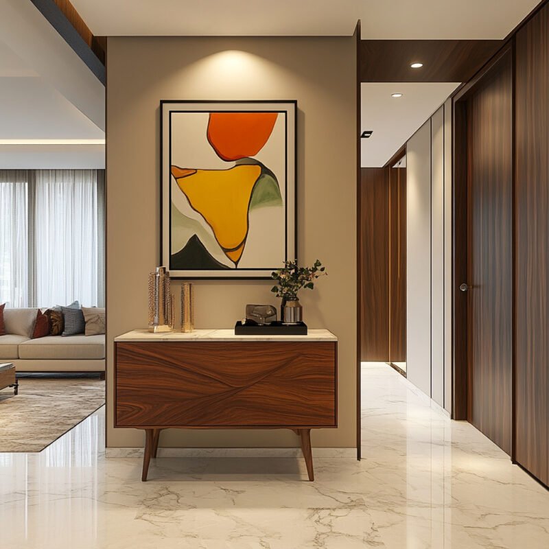 Modern Beige Wall Paint Design Perfect for Foyer