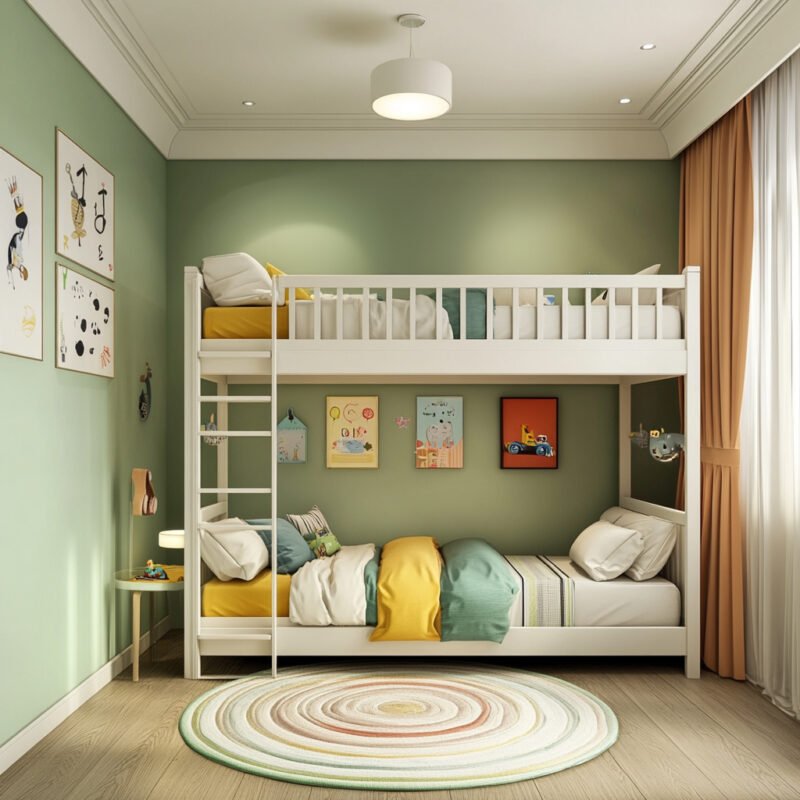 Mint Green Wall Paint Design for a Modern Bedroom