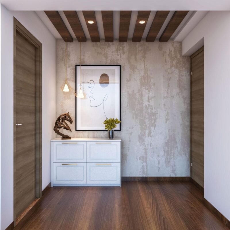 Warm Brown Contemporary Rectangular Flooring Design