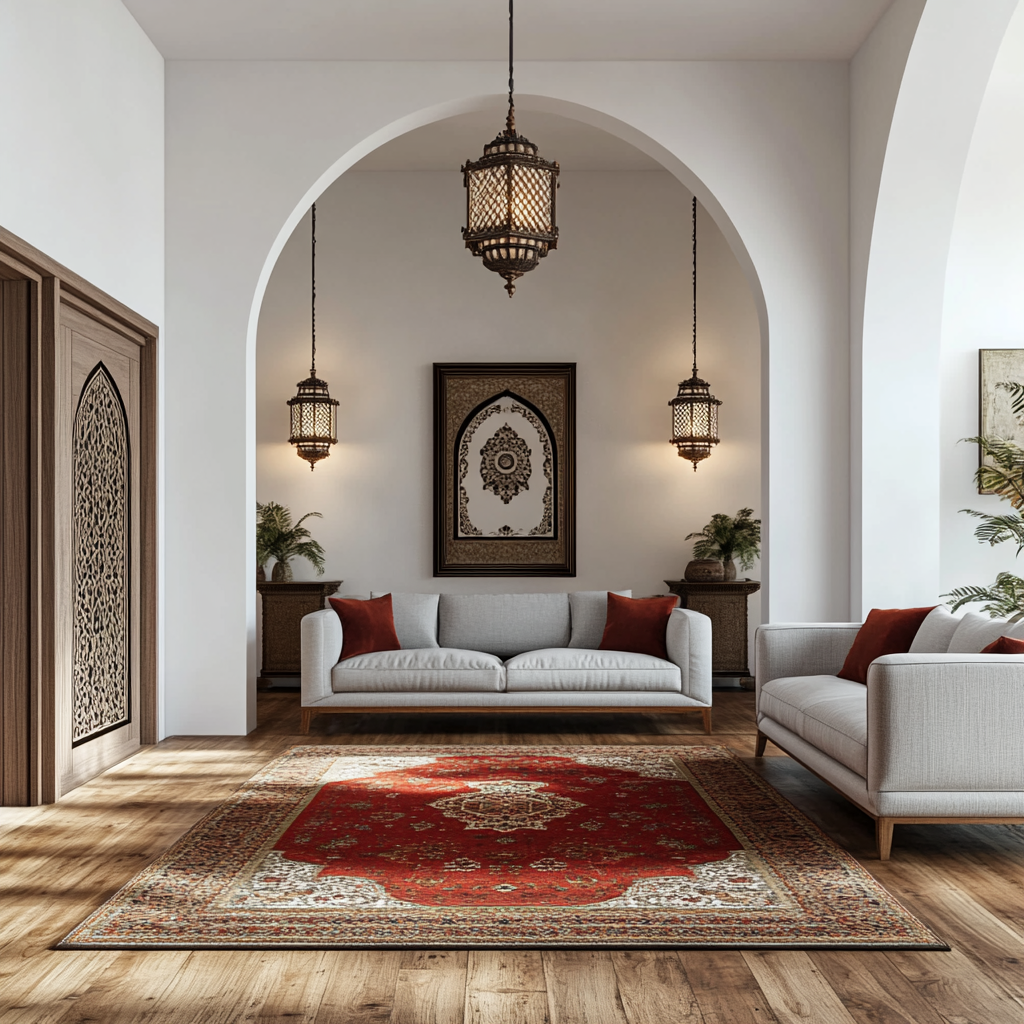 Traditional Living Room Design with Grey Upholstered Sofas