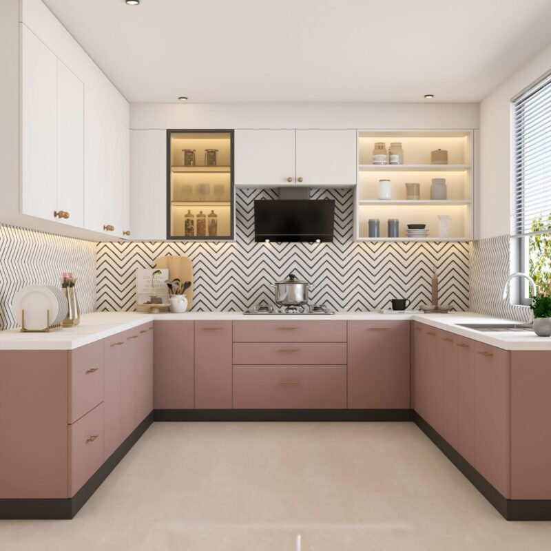 Stain Resistant Beige Glossy Tiles Modern Flooring Design