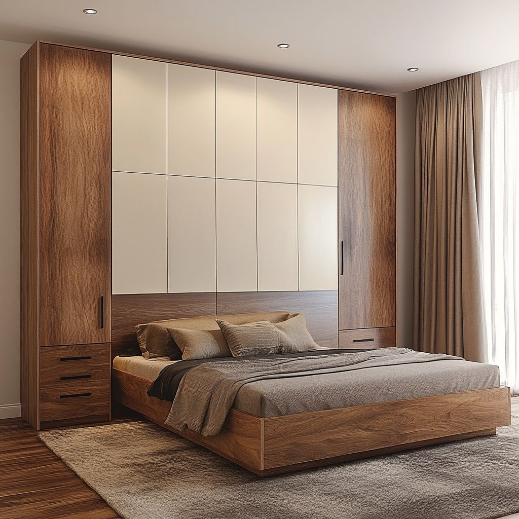 Tranquil Minimalist Master Bedroom Design with Built-In Storage
