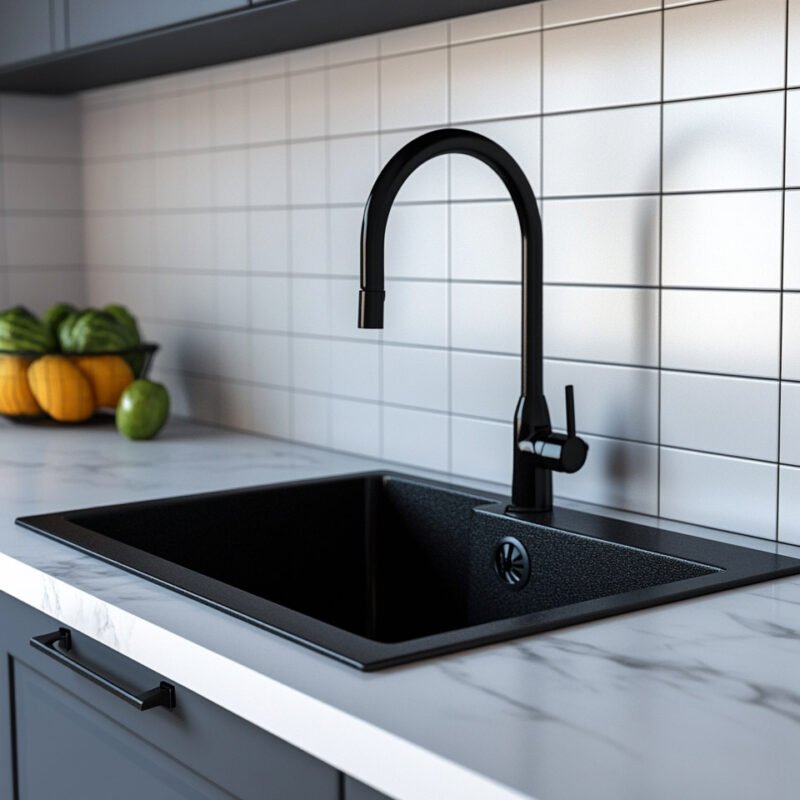 Top-Mount Granite Composite Single Bowl Kitchen Sink Design