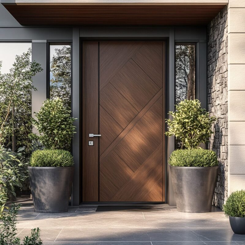 Matte Modern Swing Door Design for Contemporary Entrance