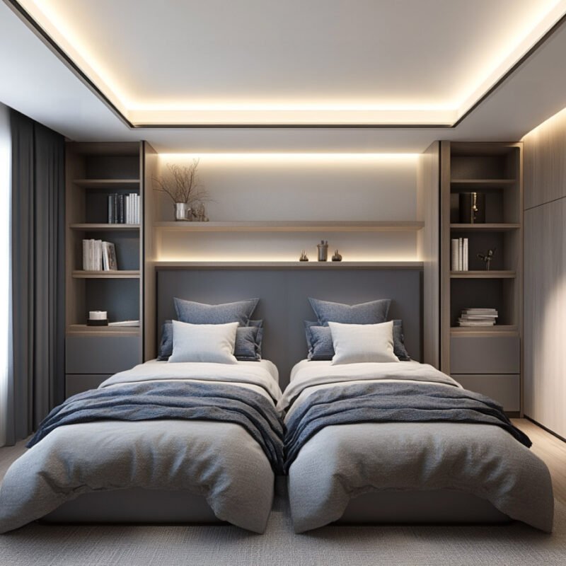 Minimalist Storage Design with Clean Lines and Built-In Units