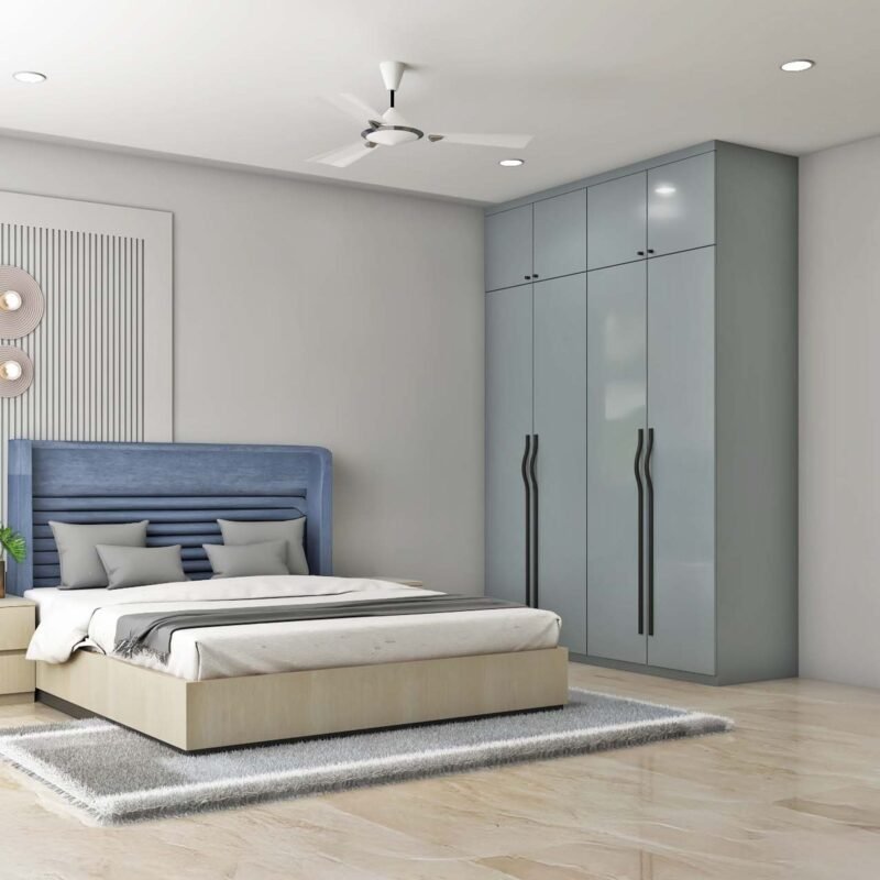 Minimal Beige Marble Flooring Design for Spacious Master Bedroom