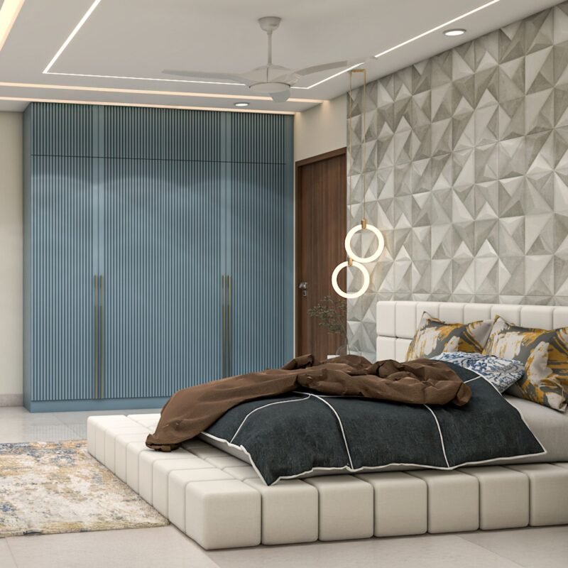 Modern Peripheral False Ceiling Design With Cove Lighting