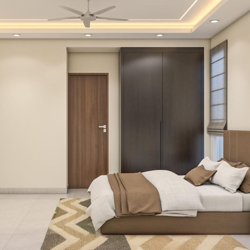 Painted Modern False Ceiling Design With Gypsum and Cove Lighting