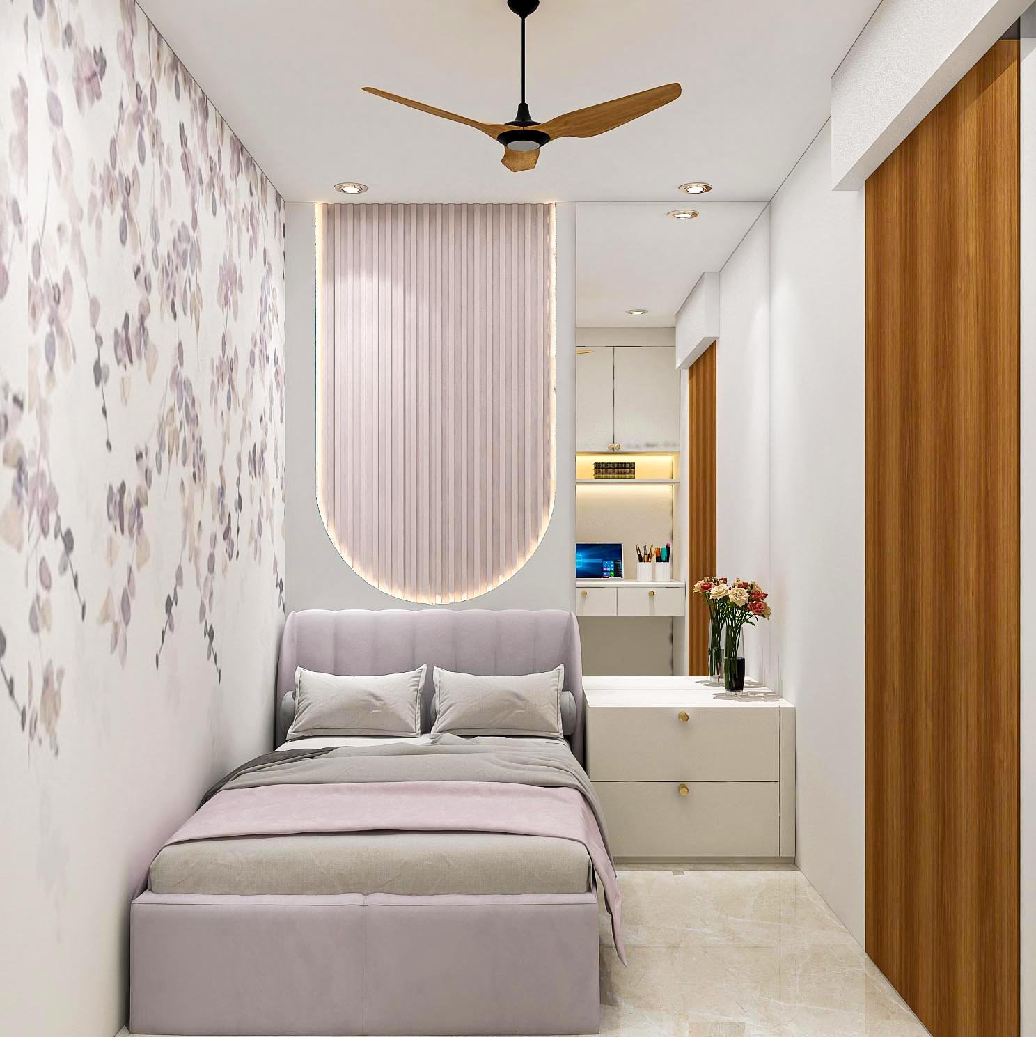 Smart Space Saving Design With Built-In Bed and Study Nook