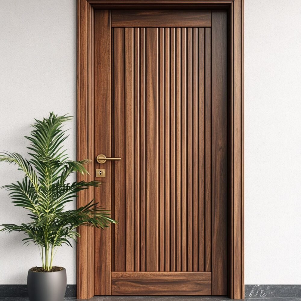 Contemporary Single Swing Door Design in Matte Finish for Entryways