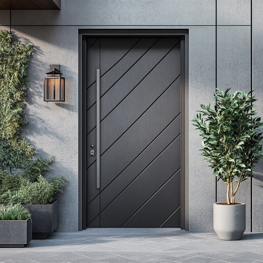 Oversized Modern Swing Single Door Entrance Door Design