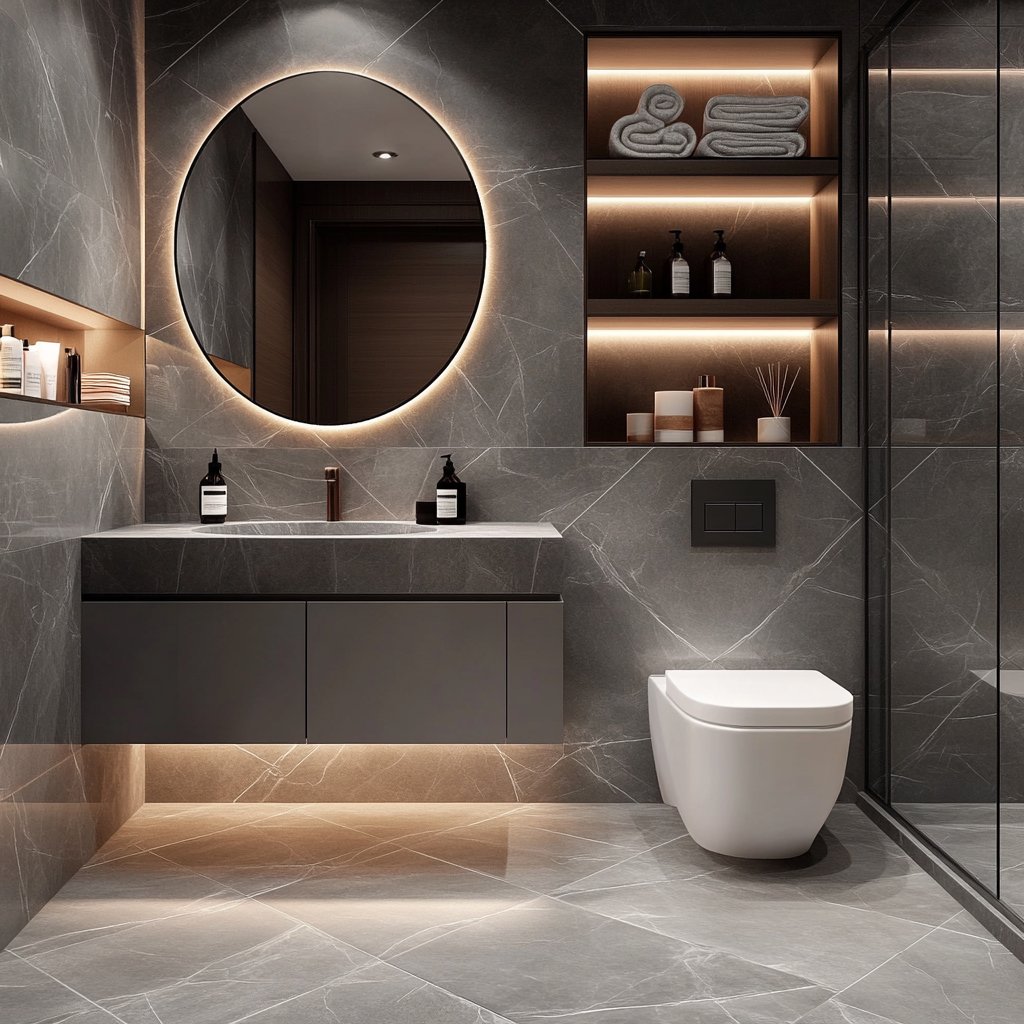 Modern Bathroom Design with Vanity Unit with Drawer