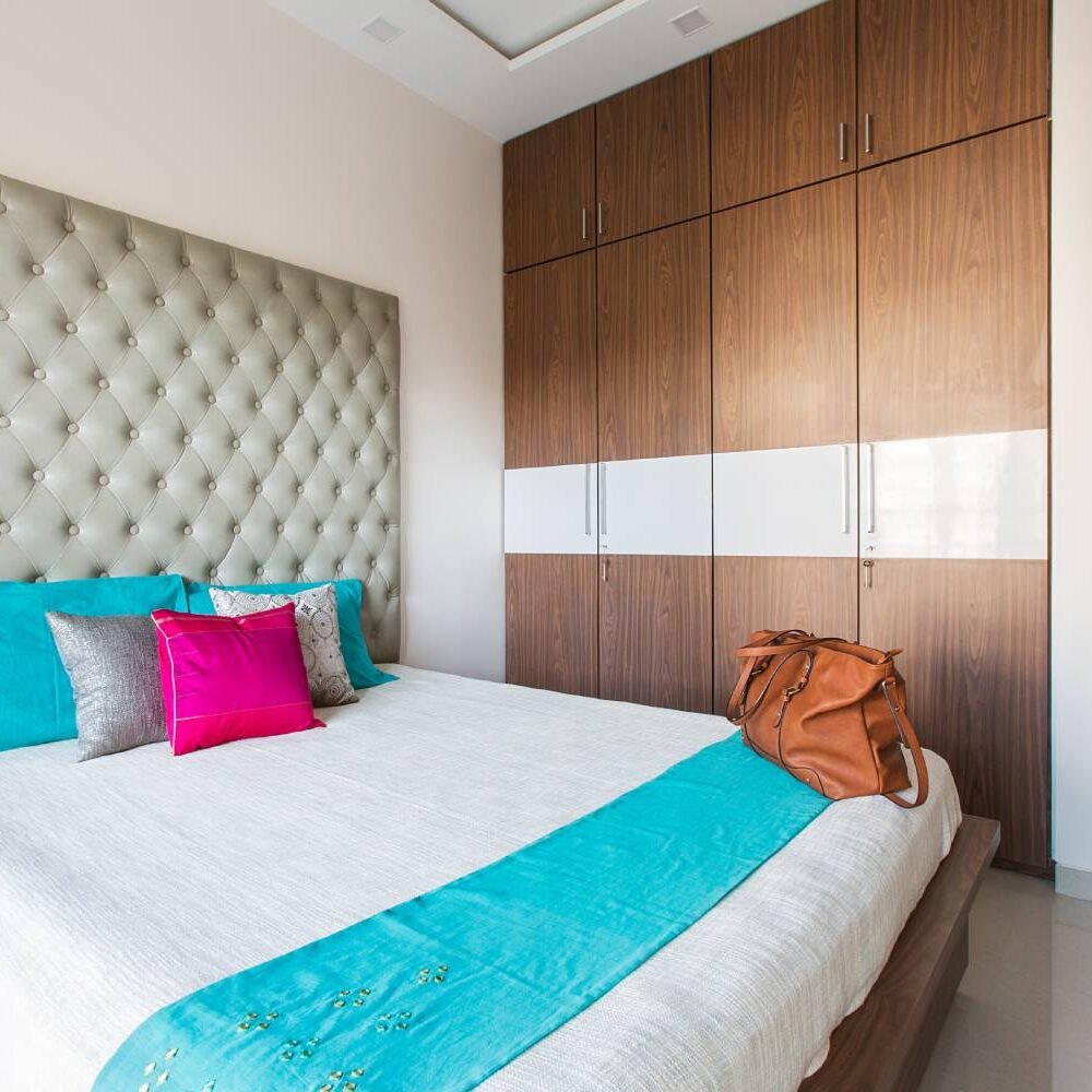 Contemporary 2BHK Flat Design with Parallel Kitchen