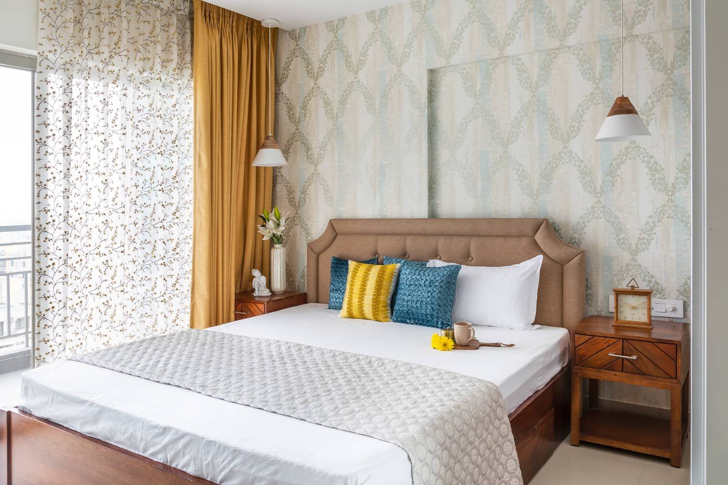 Classic 3BHK Flat Design with Neutral Living Room