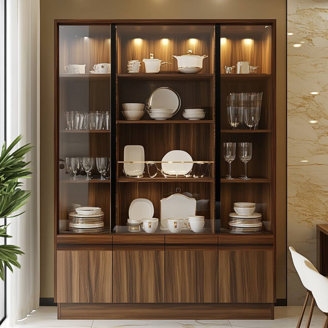 Classic Crockery Unit Design with Tawny Balsam and Suede Finish