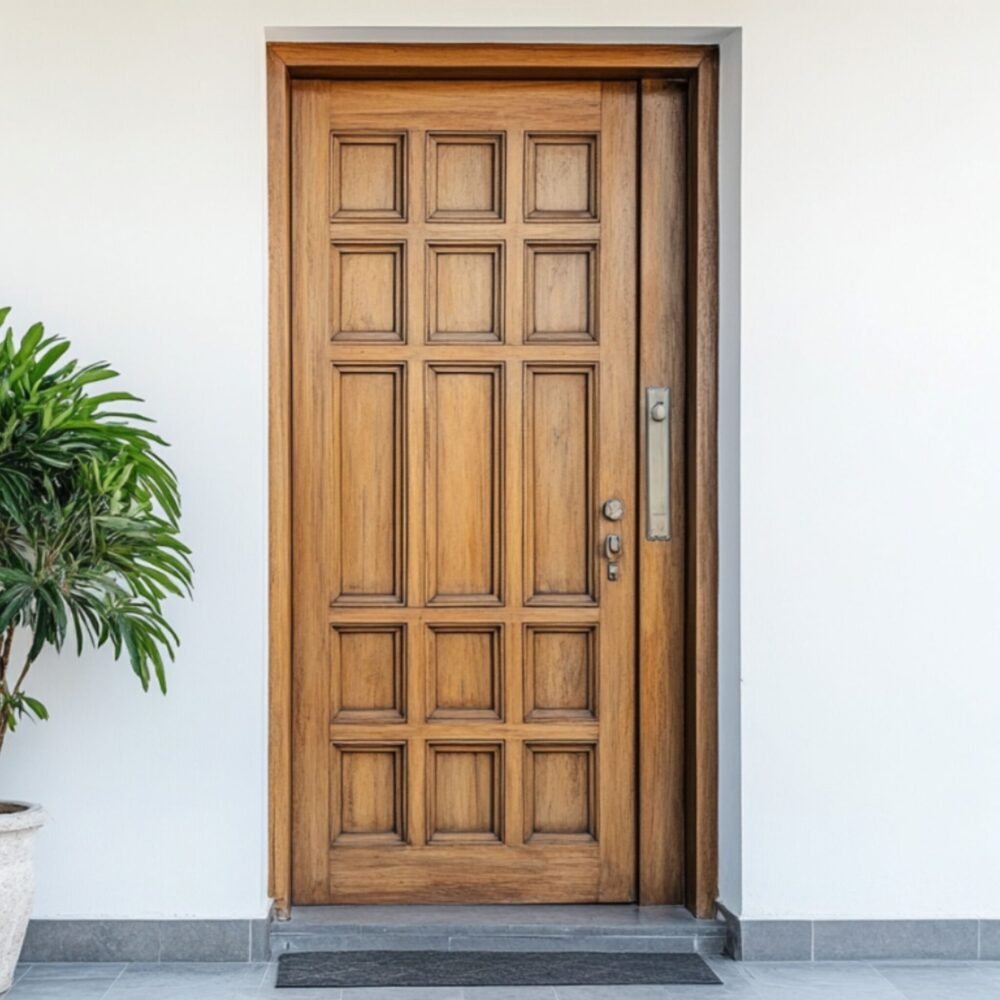 Matte Swing Single Door Design in Mid-Century Modern Style