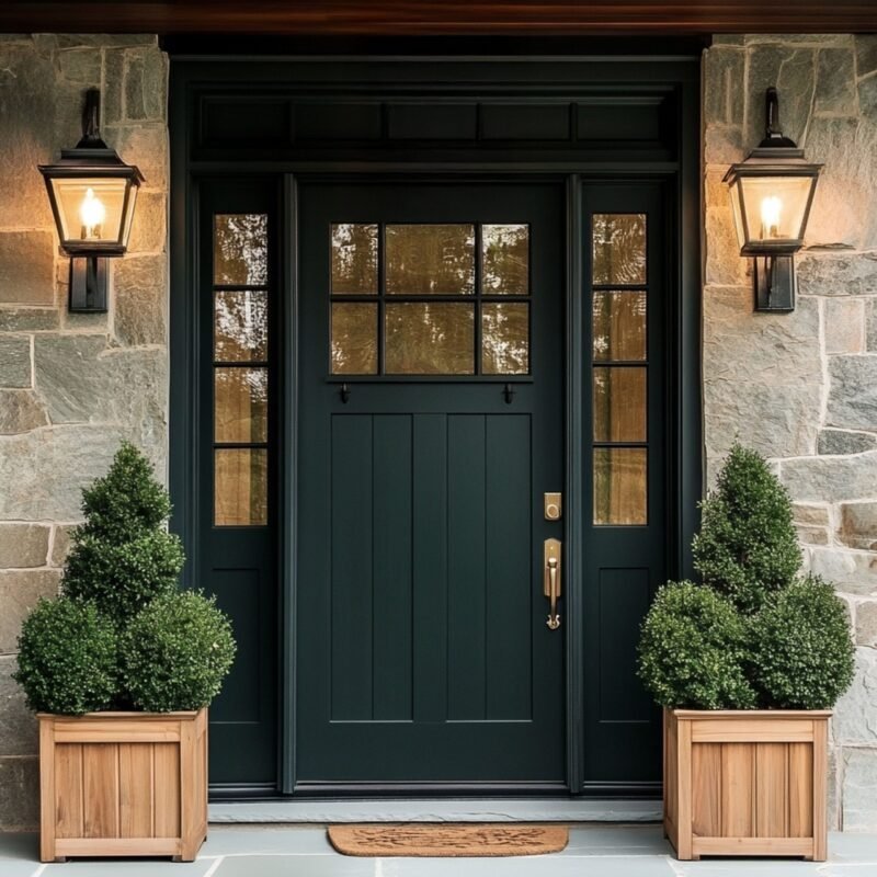 Craftsman Swing Single Door Design with Semi-Gloss Finish