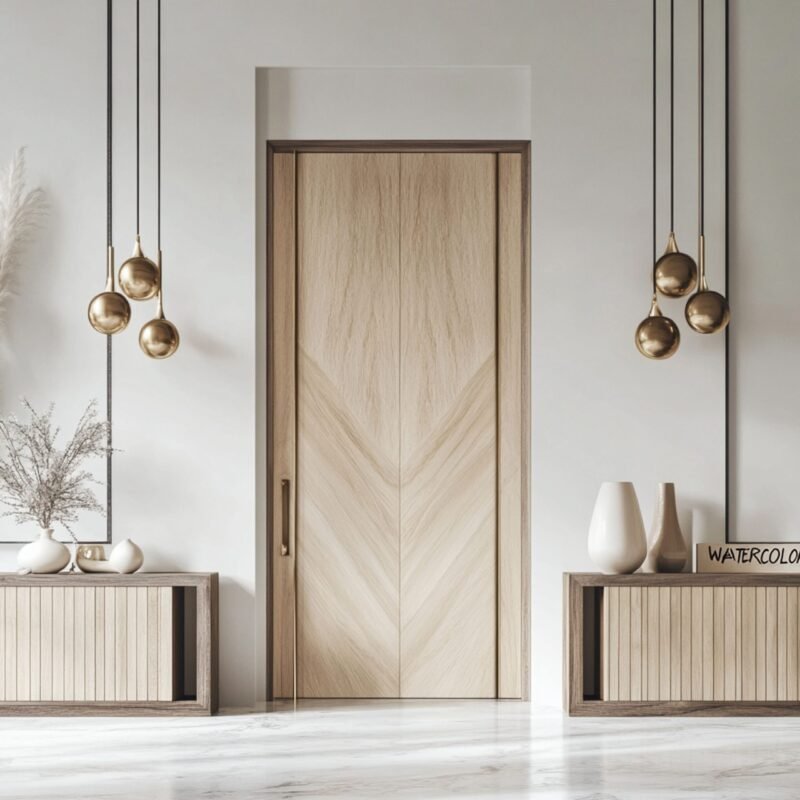 Minimal Matte-Finish Swing Single Door Design