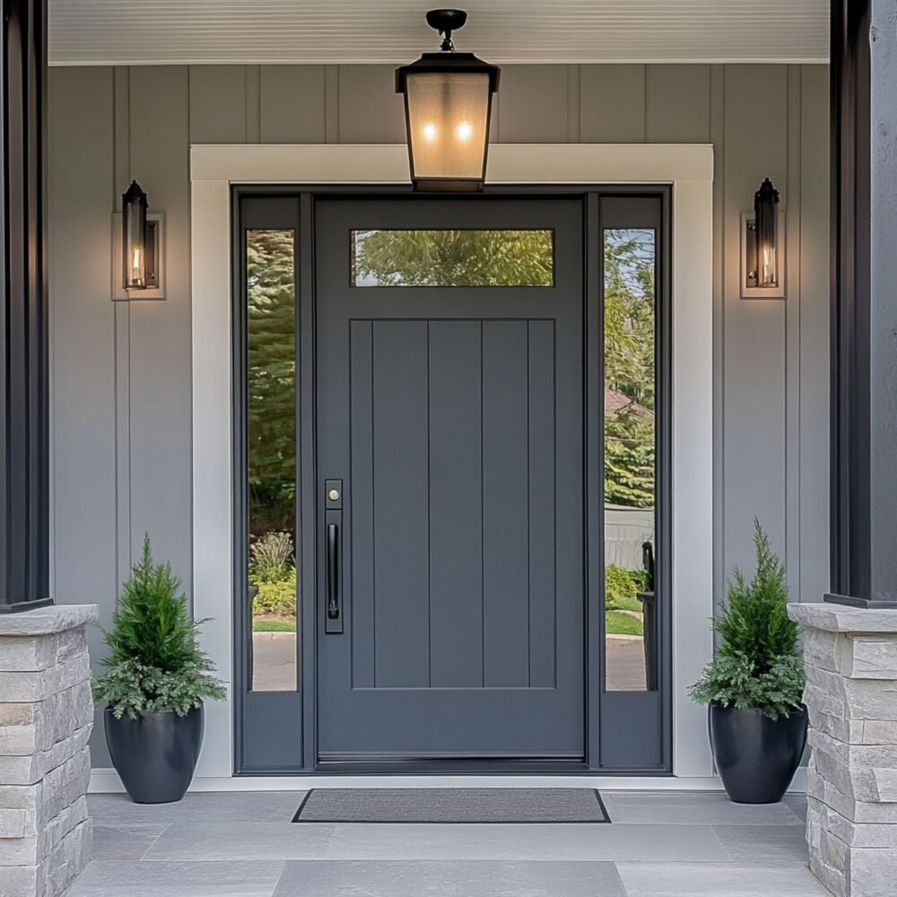 Farmhouse Swing Single Door Design with Matte Finish