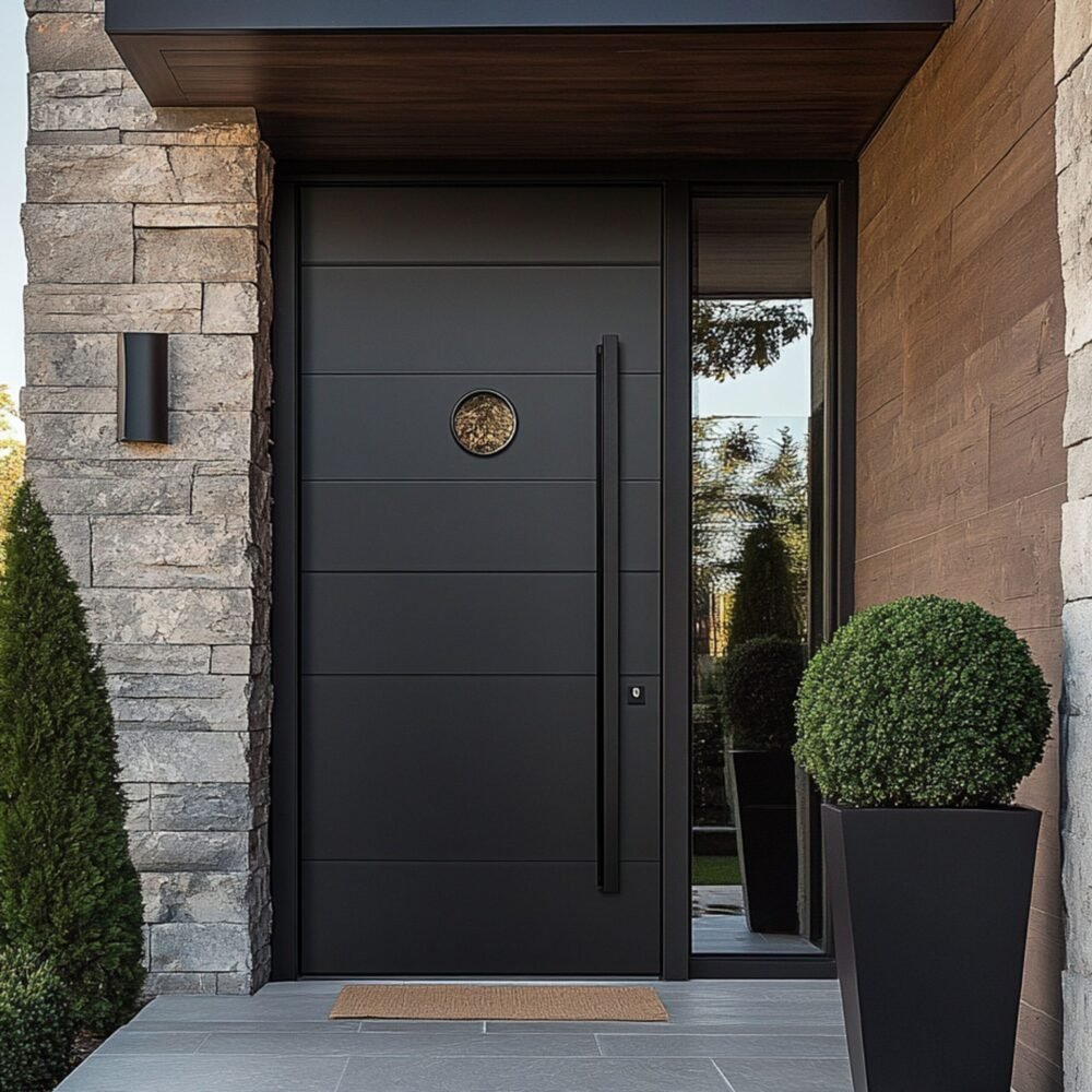 Modern Matte-Finish Swing Door Design for Entrance Doors
