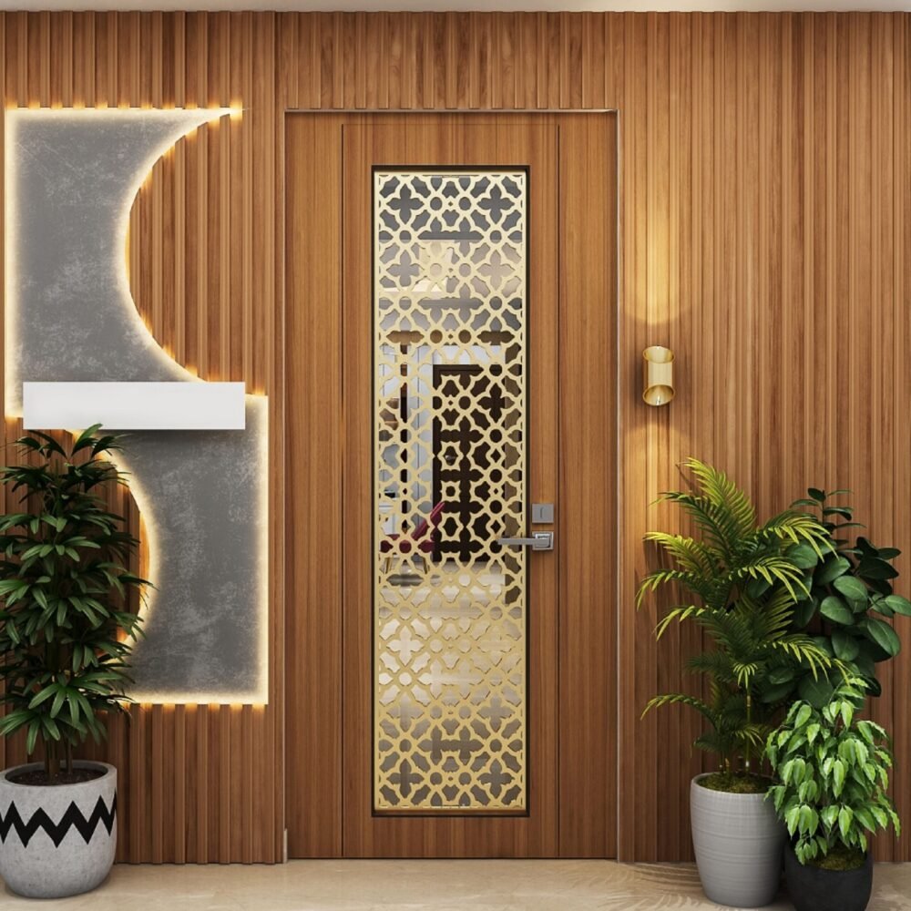 Contemporary Matte-Finish Swing Single Door Design