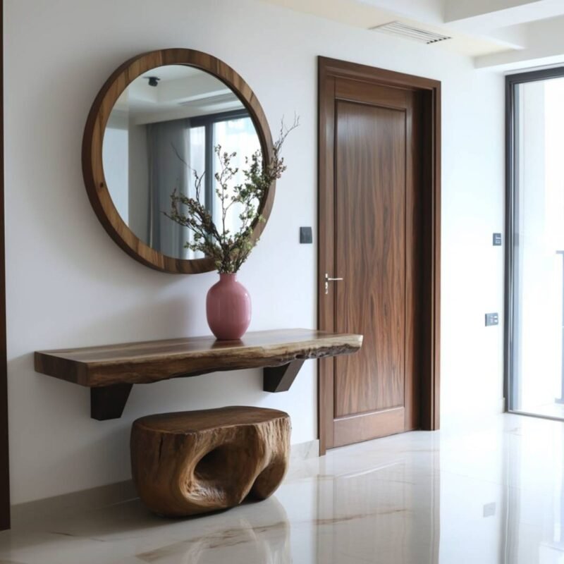 Modern Wooden Swing Single Door Design with Matte Finish