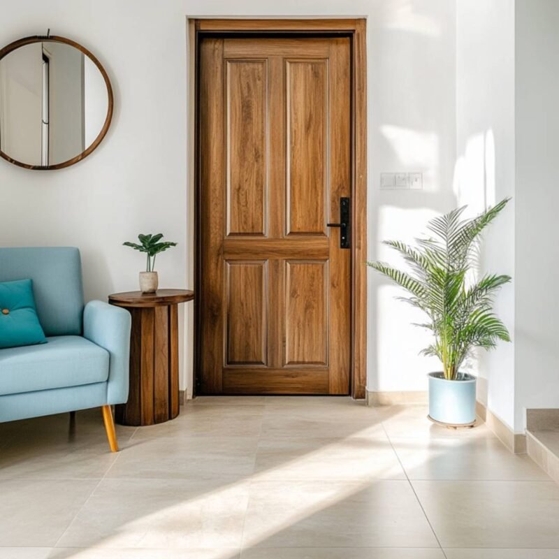 Modern Beige Square Tile Flooring Design