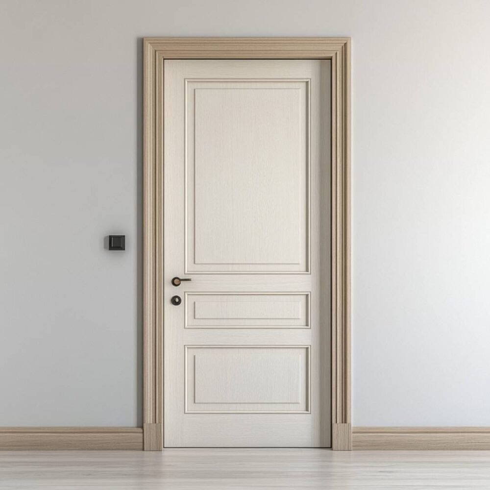 Classic Wooden Swing Single Door Design with Matte Finish