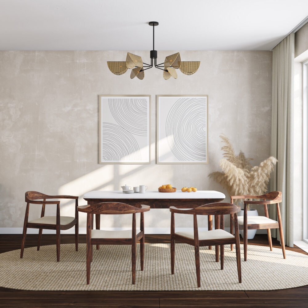 Modern Dining Room Design With Rectangular Wood Table