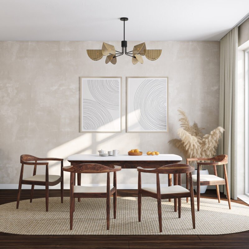 Modern Dining Room Design With Rectangular Wood Table