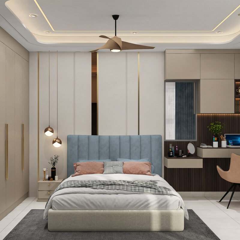 Modern Double Layer False Ceiling Design with Cove and Strip Lighting