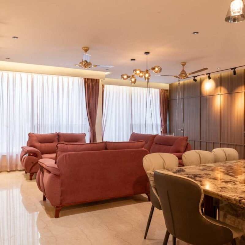 Modern Plain False Ceiling Design with Cove and Track Lighting