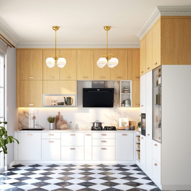 Classic Rectangular Gypsum False Ceiling Design with Pendant Lighting