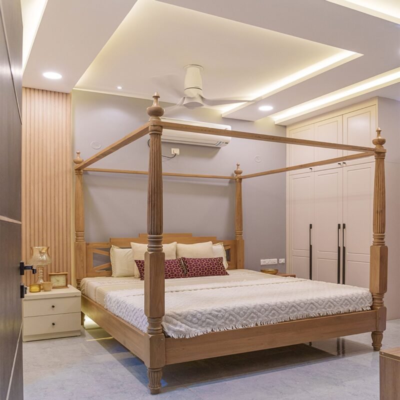 Double Layer Modern False Ceiling Design with Cove and Spot Lighting