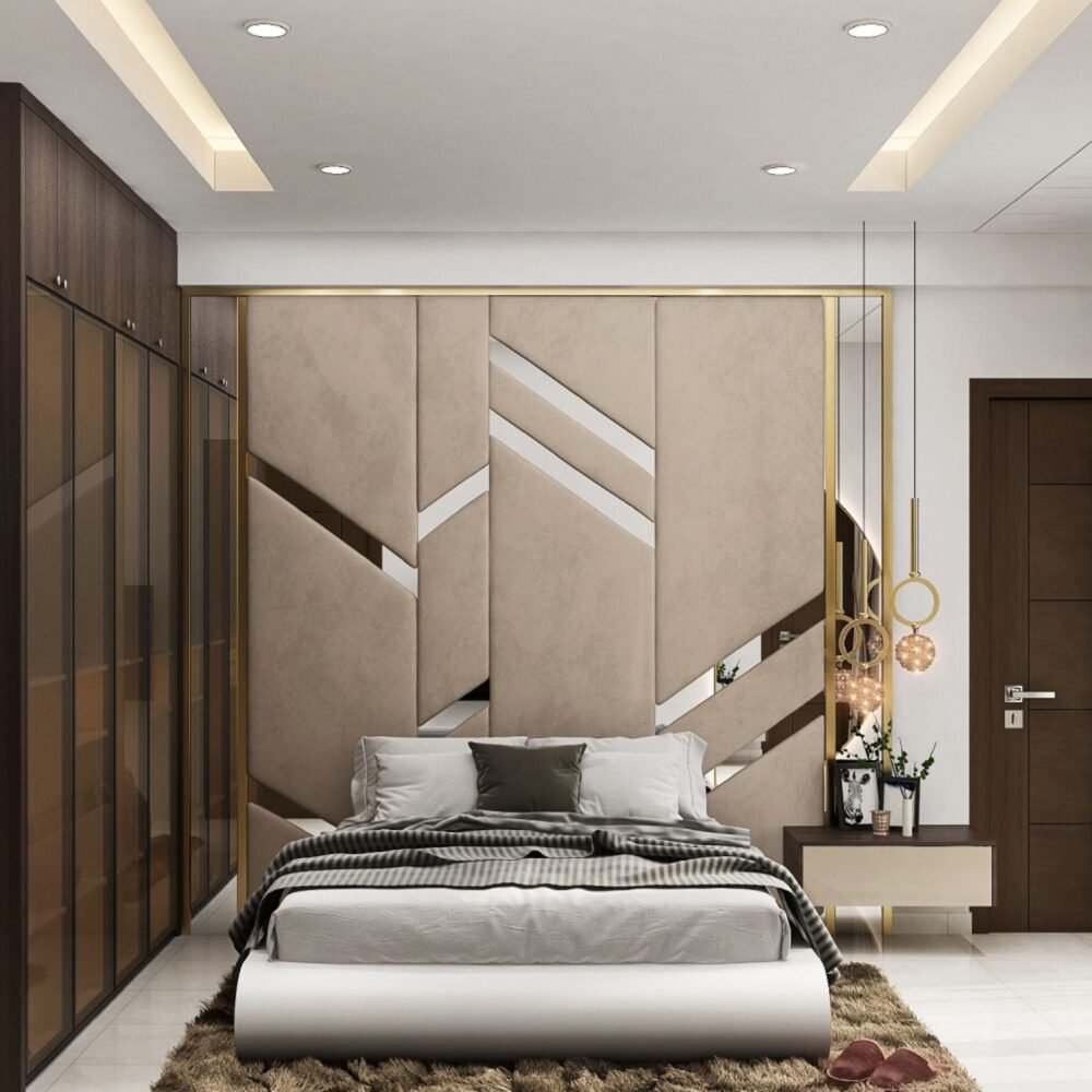 Modern Rectangular False Ceiling Design with Cove and Profile Lighting