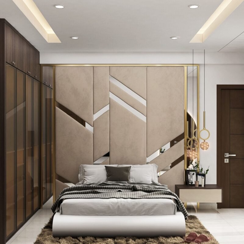 Modern Rectangular False Ceiling Design with Cove and Profile Lighting