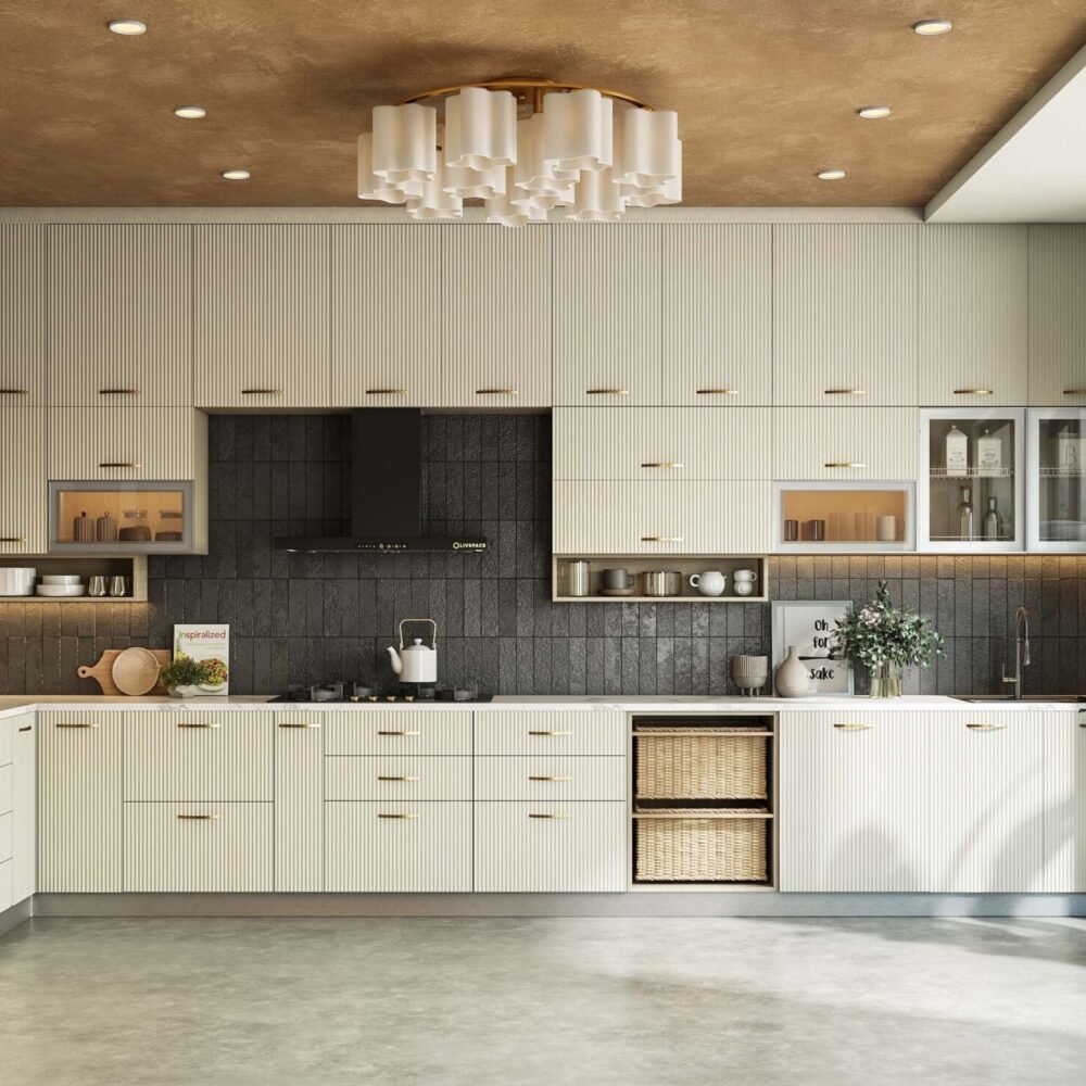 Contemporary U-Shaped Rectangular POP False Ceiling Design