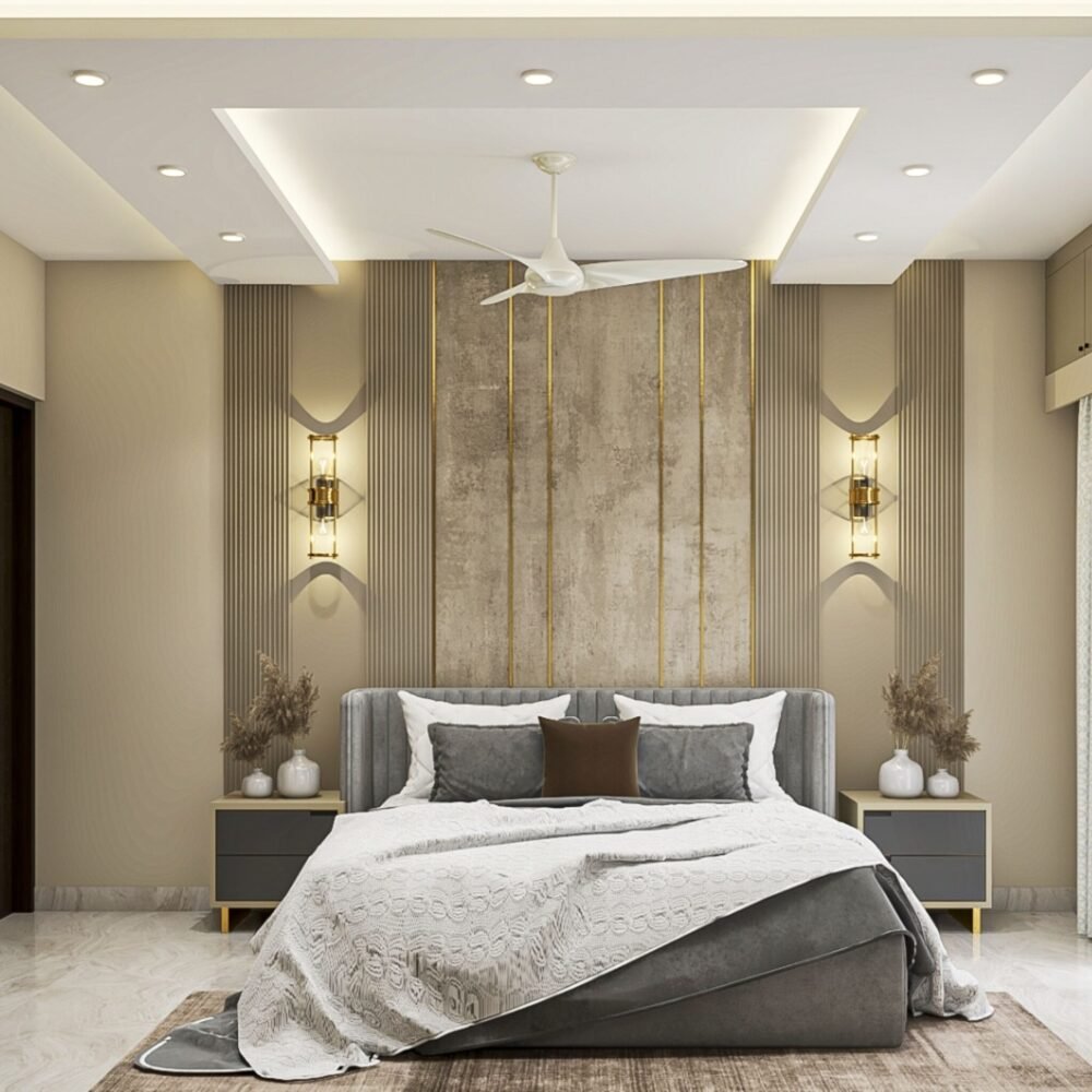 Contemporary U-Shaped POP False Ceiling Design with Paint Finish